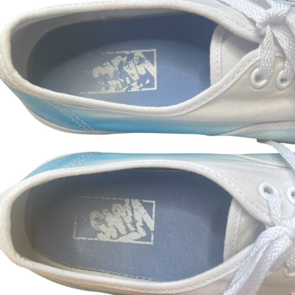 VANS Authentic Off the Wall Ombré Blue and True White Sneakers - Men's Size 7 - Picture 6 of 9